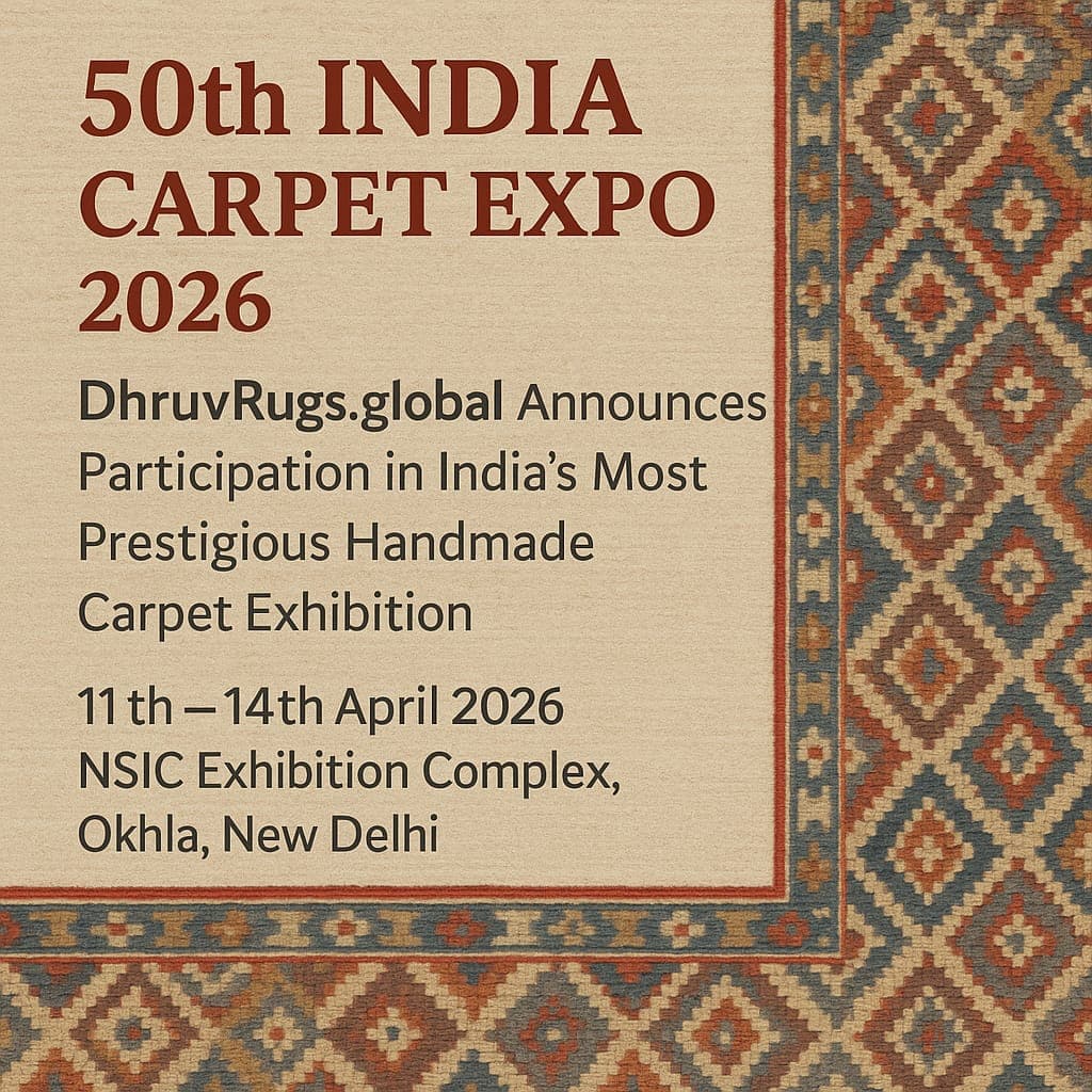 50th India Carpet Expo 2026 – DhruvRugs.global Confirms Exhibition at India’s Most Iconic Handmade Carpet Trade Fair
